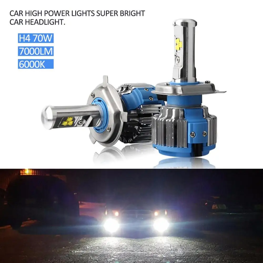 Автомобиль супер яркий светодиодный светильник 7000lm 6000 К H1/H3/H7/H8/H9/H11/9005/HB3/9006/HB4/880/881/H27/9012/HIR2/H4 автомобилей головной светильник для передней фары автомобиля