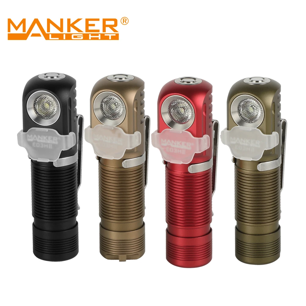Manker E03H II 600LM Ultra-Compact Pocket AA 14500 Flashlight W/ Luminus SST20 LEDTIR LensfiltersMagnet TailReversible Clip