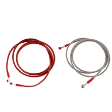 Универсальный тормоз сцепления Масляный шланг линии M10 банджо фитинг ABS пластик Плетеный, красный, серебристый(220 см