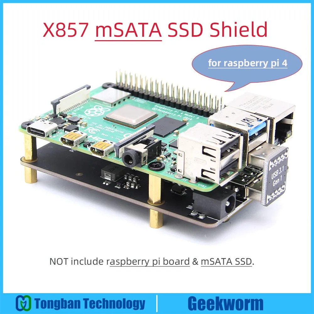 Плата расширения Raspberry Pi 4 mSATA SSD щит X857 только для B(4 Model B)|Демонстрационные стенды|