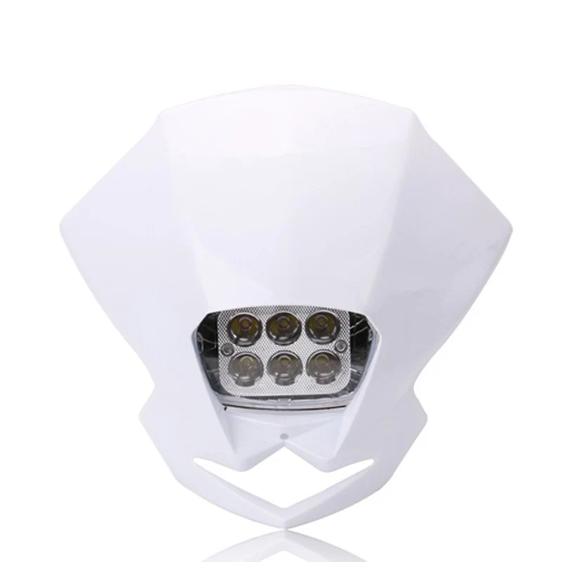 35 Вт светодиодный головной светильник Supermoto Dirt Bike головной светильник маска для KTM мотоциклетный светильник в сборе модифицированный двигатель аксессуары 12 В налобный фонарь - Цвет: White