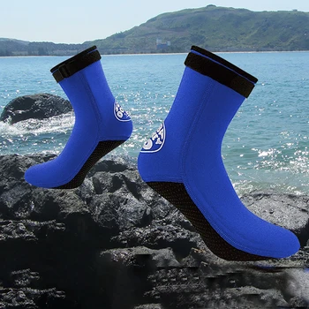 

Men Women Lace Up Non Slip Neoprene Beach Boots Warm Protective Snorkeling Portable Diving Socks Easy Wear Water Shoes Surfing