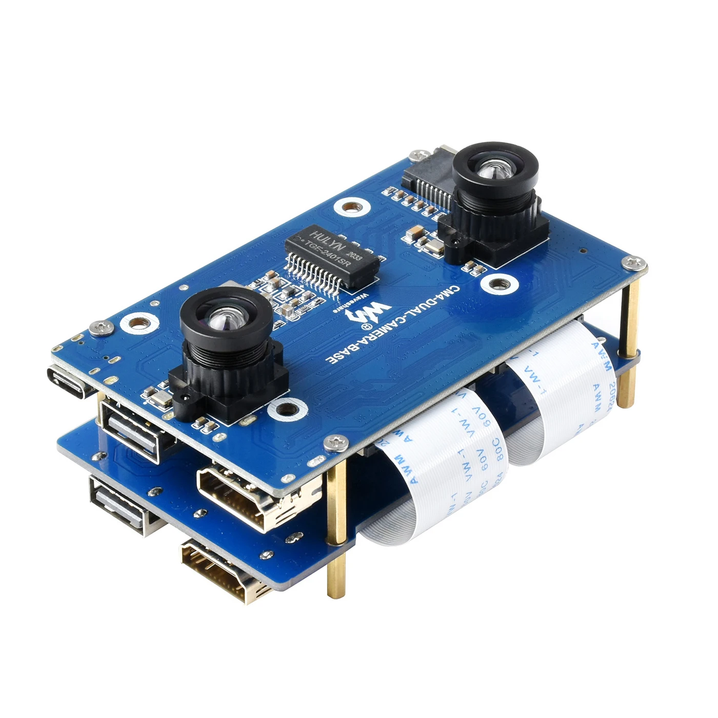 Scheda Di Espansione Del Supporto Della Fotocamera Binoculare Kit Di Avviamento Breakout Gpio Per Rpi Raspberry Pi Compute Module 4 Cm4 2Gb 4Gb 8Gb Em
