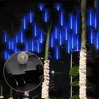 288LED US Blue 30 см напольный Метеоритный Дождь 8 трубок RGB 192LED светильник s водонепроницаемый садовый светильник для украшения рождества, свадьбы - Испускаемый цвет: 288LED US Blue