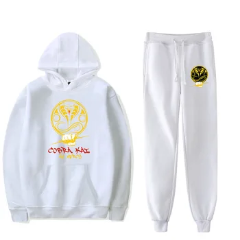 

autumn winter Cobra Kai 2D hoodie sweatshirt + sweatpants two-piece men's women's hooded suit hip hop unisex streetwear