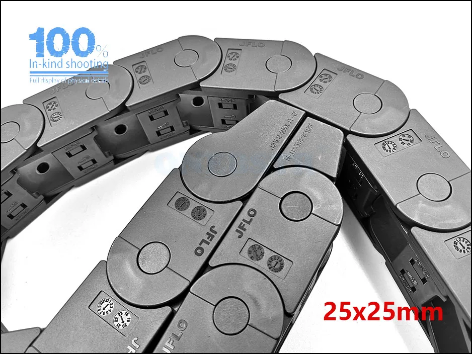 JFLO 1Meter 25x25 25x38 25x50 25x57 25x77mm Wire Carrier cable Drag chain Bridge type open of both side Towline Free shipping 17