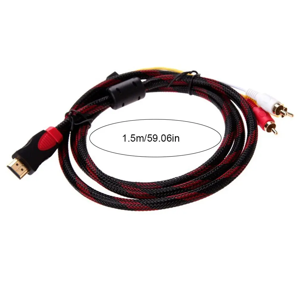 Изысканно разработанный прочный HDMI штекер на 3 RCA Видео Аудио AV компонентный