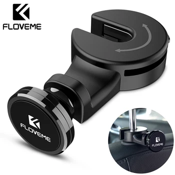 

FLOVEME Luxury Magnetic Car Phone Holder Hook Back Seat Headrest Universal For iPhone iPad Magnet Stand Holder Soporte Mount
