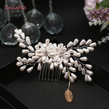 

TOPQUEEN Handmade Wedding headpiece Hair Comb Silver Drop-shaped Pearls Hair Accessories Hair Clips Party Hair Jewelry HP161