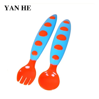 

Baby Silicone Spoon Fork Set Baby Safe Temperature Sensitive Warm Feeding Spoon Baby Feeding Spoon Fork Kid Learning Tableware