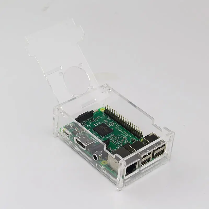 For Raspberry Pi 3 Model B+(Plus) Acrylic Case Transparent Box Cover Shell+ Cooling Fan+Aluminum Heat Sink For Raspberry Pi 3 M