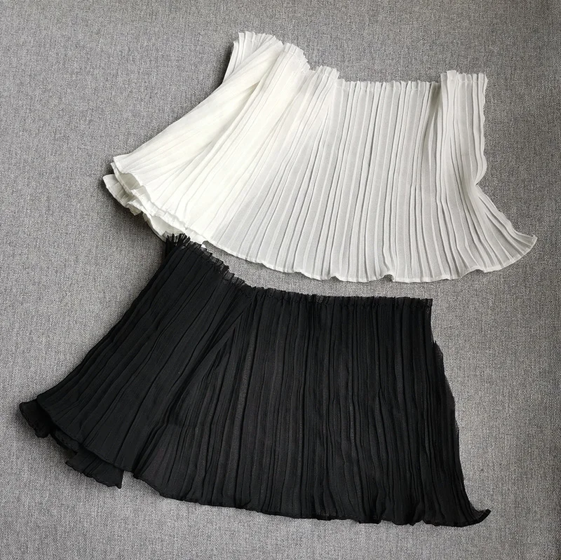 1Yard-Guipure-Lace-Chiffon-Fabric-Tulle-Cotton-Lace-Ribbon-Trim-17cm-Diy-Sewing-White-Black-Elastic