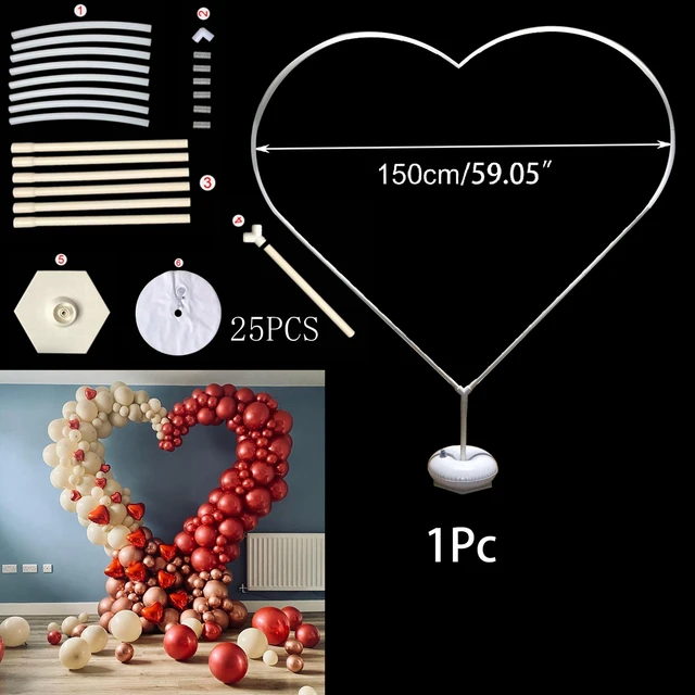 Balloon Circle Arch Balloon Holder Stand Support for Birthday Wedding Party Decorations Baby Shower Balloon Column Accessories 1.5M heart