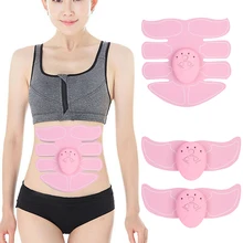 Розовый беспроводной брюшной мышцы умный тренажер EMS стимулятор тела фитнес похудение ABS хип тренажер похудение наклейки