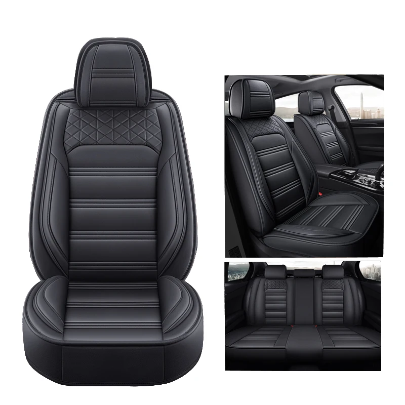 Чехол для сиденья автомобиля, 5 сидений, подушки, авто чехлы для Toyota Allion Avensis T25 Caldina Camry 30 40 50 55 70 Corolla 120 E150 - Название цвета: Black