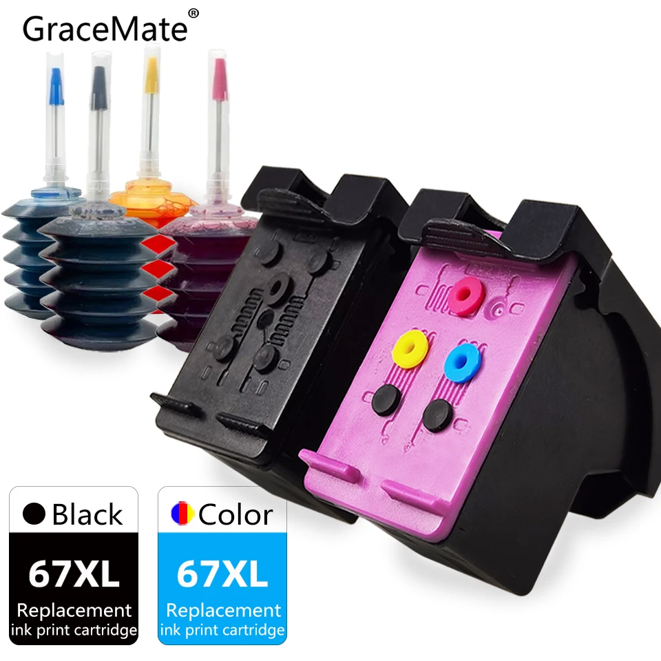 67XL Ink Cartridge Kompatibel untuk HP 