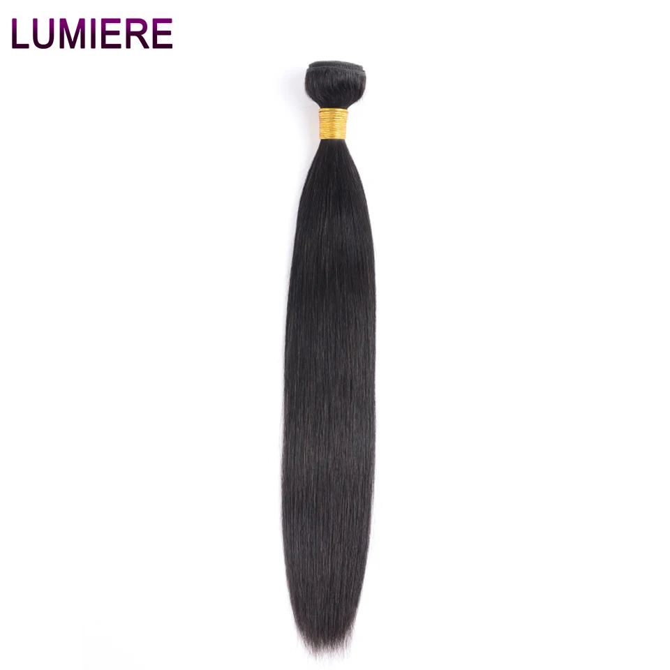 

Lumiere Hair Peruvian Straight Hair Weave Bundles Human Hair Extensions 1 Bundles Non-Remy Hair Weave Natural Black For Women