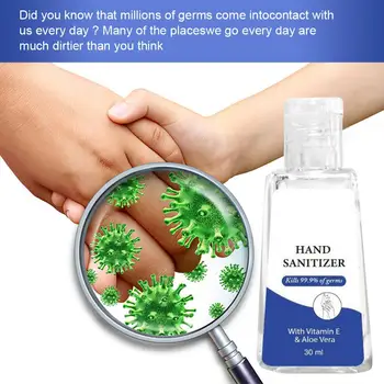 

Travel Portable Mini Hand Sanitizer Anti-Bacteria Moisturizing Disposable No Clean Waterless Clear Bottle 30ml