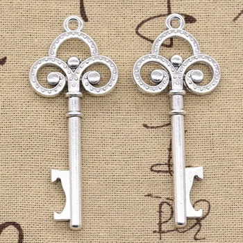 

3pcs Charms Key Beer Bottle Opener 66x28mm Antique Silver Color Pendants DIYCrafts Making Findings Handmade Tibetan Jewelry