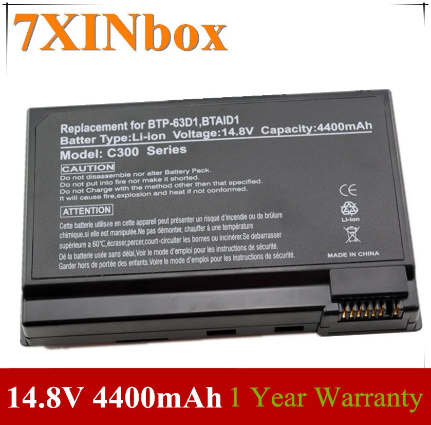 7XINbox 14.8V 4400MAH Laptop Battery BTP-63D1 BTP-96H1 BTP-98H1 BTP-AFD1 BTP-AGD1 BTP-AHD1 For Aspire 3020 3610 5020 3020LMi | Компьютеры