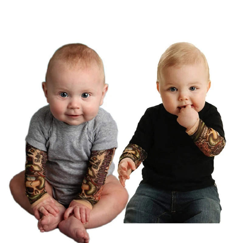 Baby Jumpsuit Cotton  0-24M Baby Boys Girls Tattoo Printed Patchwork Newborn Costume Casual Outfits Toddler Infant Kids Clothes Bodysuits Baby Bodysuits comfotable