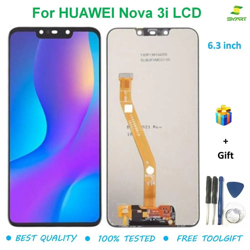 Для huawei nova 3i ЖК-дисплей+ рамка дисплей сенсорный дигитайзер полная сборка Замена для huawei nova 3i ЖК черный белый золотой