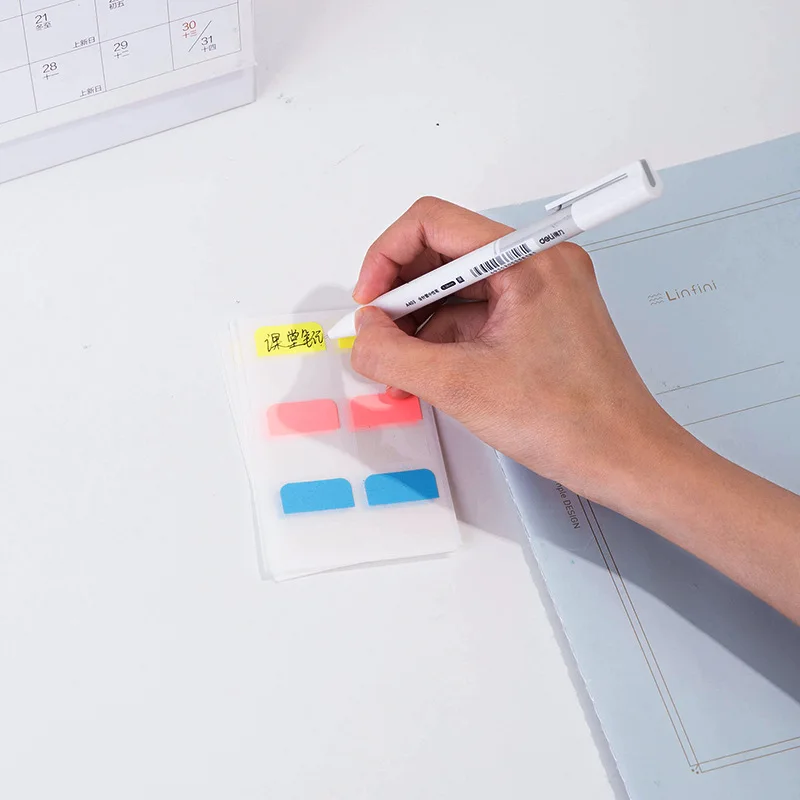 Deli 25903 Index Stick Label Removable Compartmental Stickers Sticky Notes Strips Index Notepad Sticky Note Book