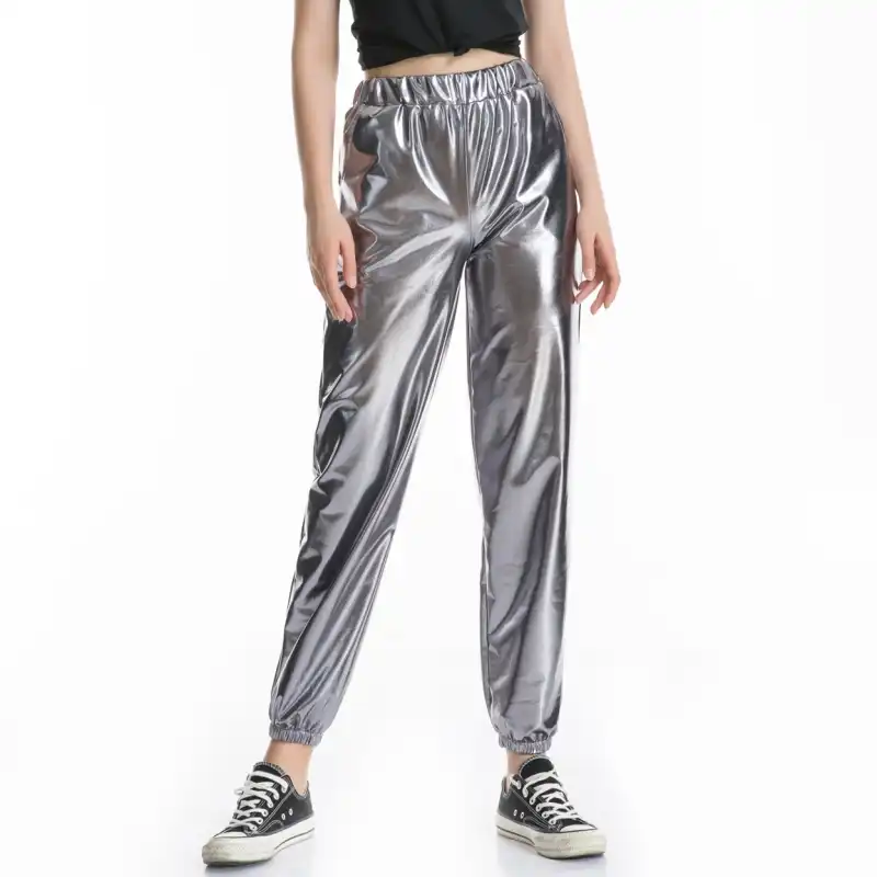 Wet look baggy trousers Clearance
