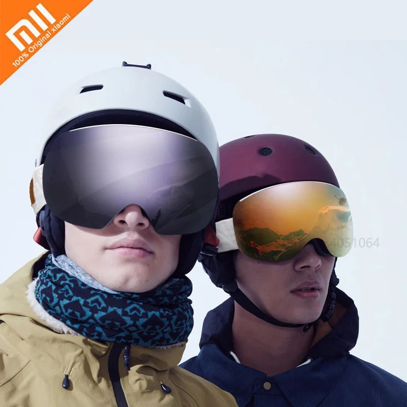 Xiaomi TS двойные сферические взрослые лыжные очки высокой четкости видения анти-УФ туман Защита Ветер ударопрочность лыжные зеркальные очки