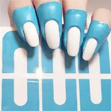 10Pcs לקלף קלטת לשפוך עמיד נייל מגן Creative U-צורה לשפוך הוכחה לק לכה מגן מדבקות כלים(China)