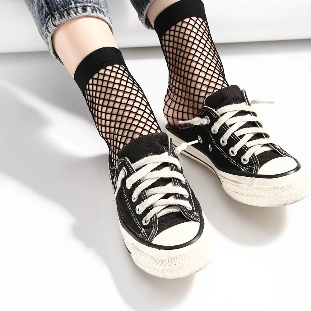 1 Pair Sexy Fishnet Women's Mesh Ankle Socks, Flat Harajuku Casual Summer Short Socks - Perfect for Christmas image 4
