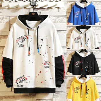 

Men's Hoodies Men Sweatshirt Print Pullover Japanese Streetwear Harajuku Hip Hop Fashion Sweatshirts Male Hoodie Men