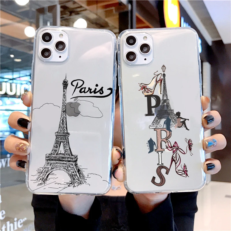 Для iPhone 11 Pro Max Eiffel Мягкий чехол из ТПУ для 6 6S 7 8 Plus X Xs Xr Paris Vogue Роскошный прозрачный
