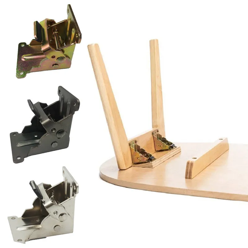 2pcs Iron Folding Hinge Table Leg Brackets Foldable for Chair Extension Tables Self Locking Fold Feet Hinges | Обустройство дома