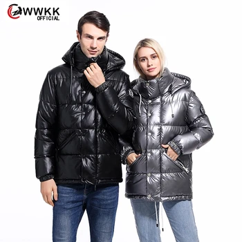 

WWKK 2020 Winter Down Jacket Men Women Thick Warm Ultralight 90% White Duck Down Coat Male Hooded Mens Clothing Casual Outwear