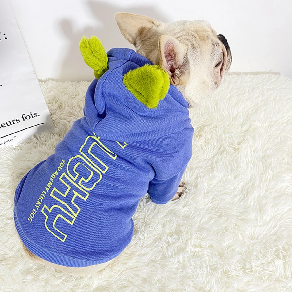 YiJee Animale Domestico Abbigliamento con Cappuccio Stampa T-Shirts Cucciolo Cane Gatto Felpe con Cappuccio Navy XS 