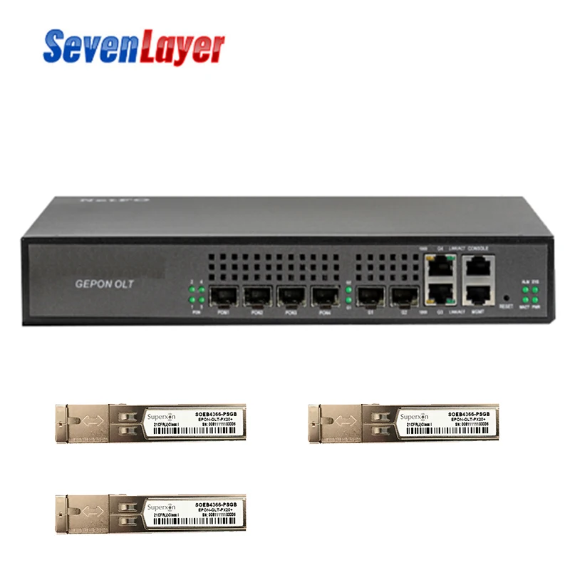 EPON OLT 4PON порты FTTH CATV GEPON OLT Перевозчик-класс высокой плотности волоконно-оптический высокое качество 1,25G Профессиональный мини - Цвет: with 3p PON module