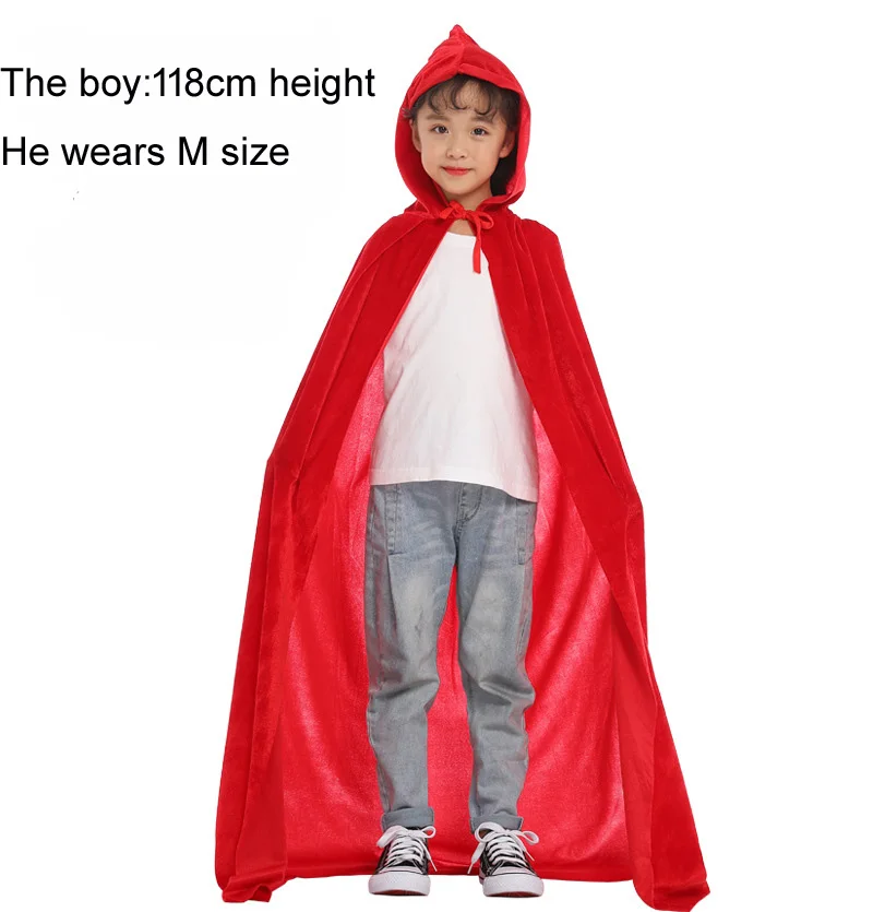 Children adult red white Velvet Hooded Vampire devil ghost death Capes Halloween Party cosplay costumes kid purple black Cloaks