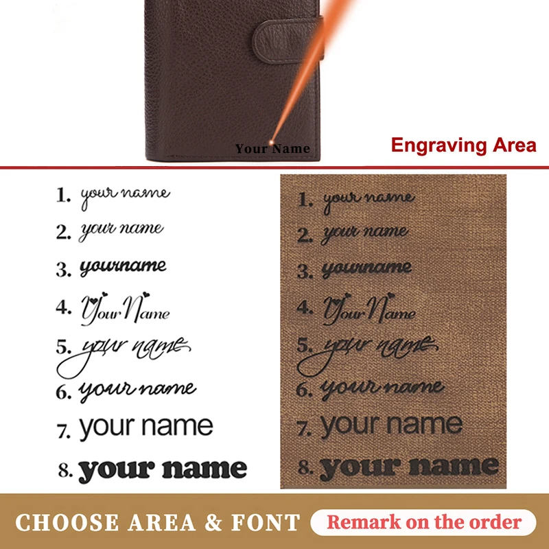 Custom Wallet Men Short Genuine Leather Passport Purse Engraving Name Multi-Card First Layer Leather Personality Wallet For Men