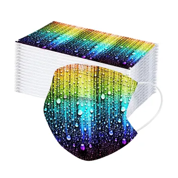 

10/50pcs Disposable Face Mask For Face Children Gradient Water Drop Printed 3-layer Outdoor Dustproof Disposable Mask Mascarilla
