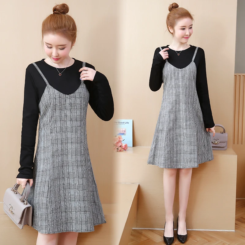 

womens big plus size L-5XL blouse dress XXL XXXL 3XL XXXXL 4XL plaid Patchwork long sleeves slim Casual loose fat blusas dresses