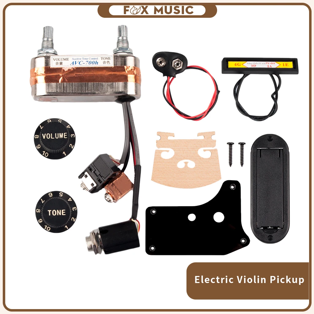 Electric Violin Bridge Pickup Amplifier EQ Preamp 4/4 Violin Pickup Preamp Bridge Tone &Volume