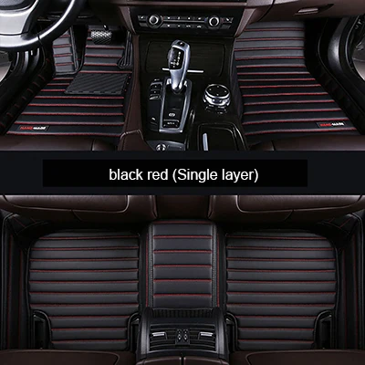 Кожаный автомобильный коврик на заказ для Honda accord Civic CRV City HRV CR-Z Vezel Crosstour element fit crosstour автомобильные аксессуары arpe - Название цвета: black red