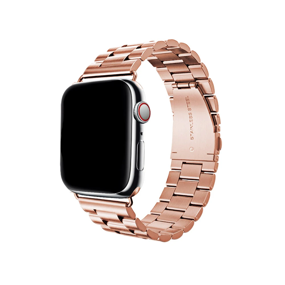Ремешок из нержавеющей стали для Apple Watch 38 мм 40 мм 42 мм 44 мм Металлические звенья Браслет Apple iWatch серии 1 2 3 4 5 - Цвет ремешка: Rose gold