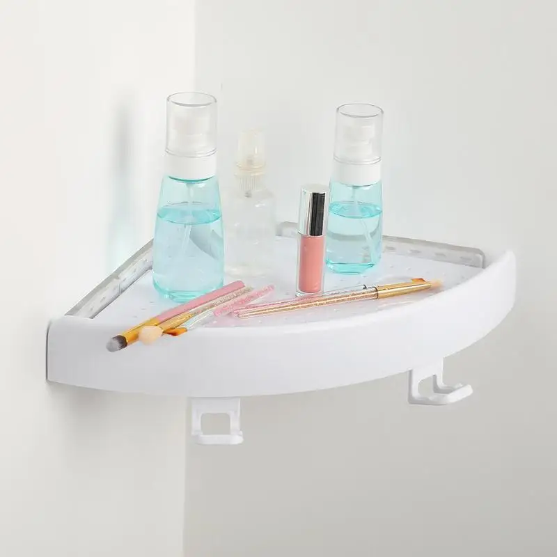 

Bathroom Shelf Qrganizer Corner Shelf Caddy Bathroom Plastic Snap up Corner Shelf Shower Storage Wall Holder Shampoo Holder