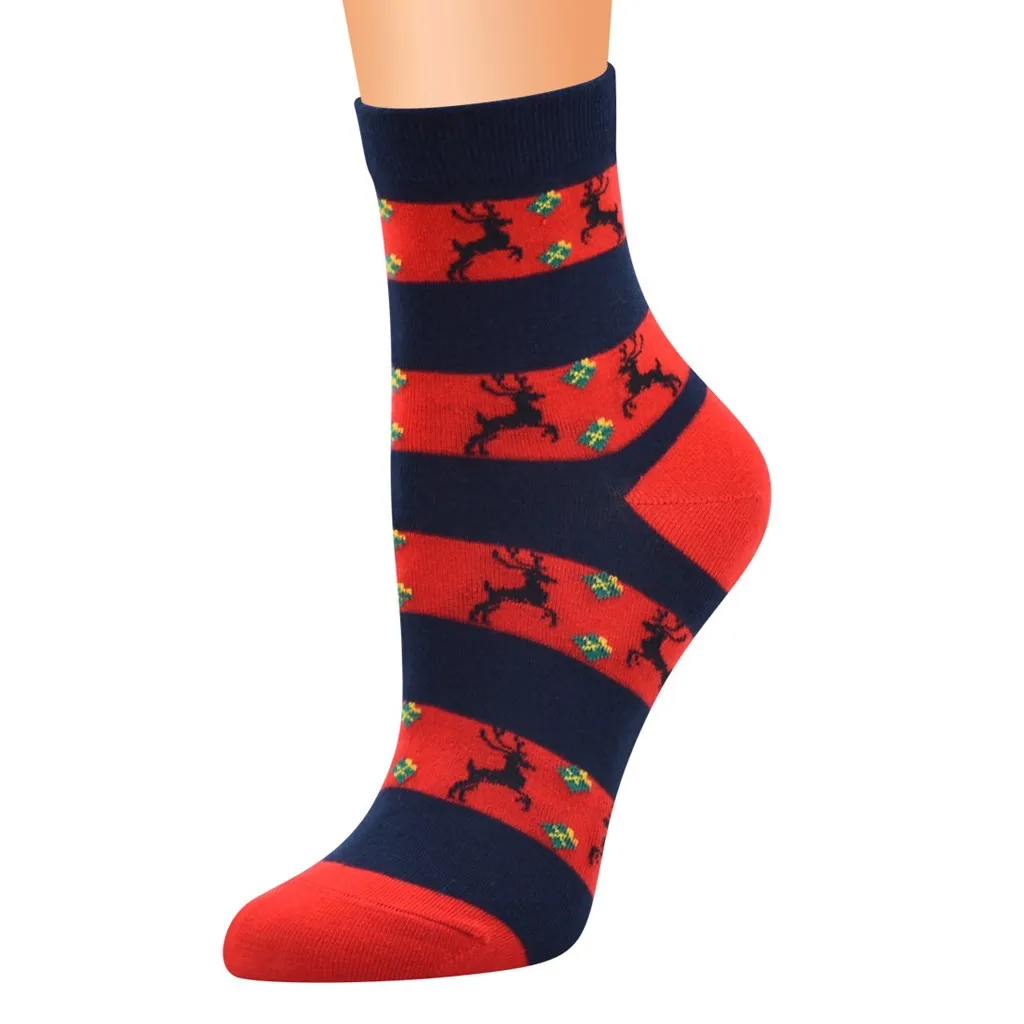 Female winter printing plus velvet warm sleep home socks floor socks
