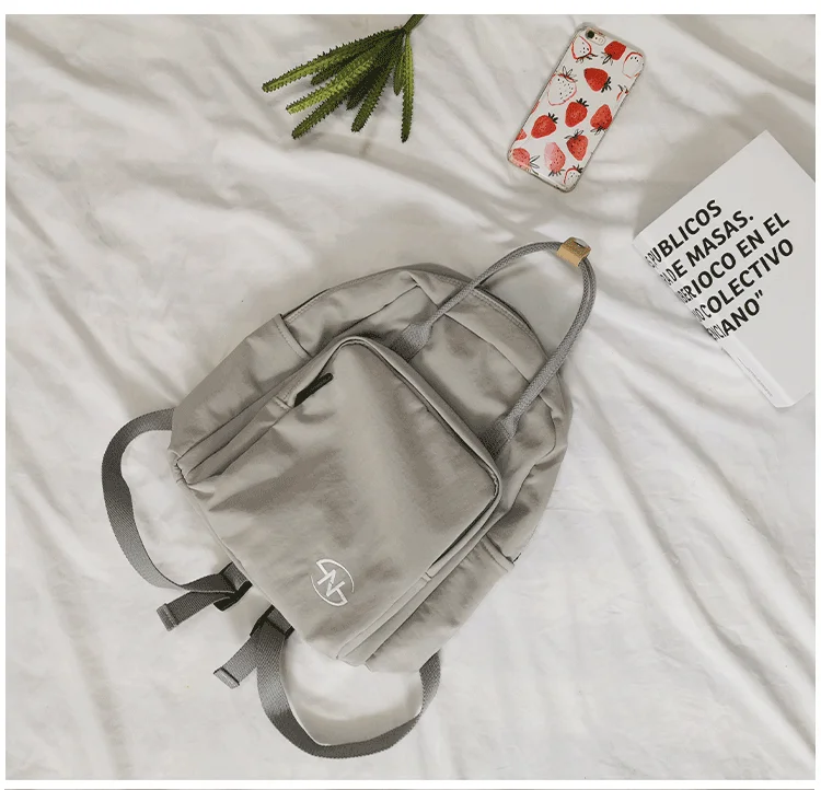 Оксфорд нейлоновый рюкзак женский корейский Харадзюку школьная сумка для студентов Водонепроницаемая нейлоновая сумка для ноутбука - Цвет: gray