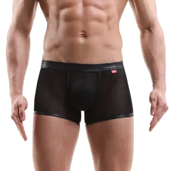 

Men's Sexy Underwear Boxer Underpants Mesh Comfort Transparent Solid Boxershorts Sexy Breathable Underpants Underwear Mens Boxer