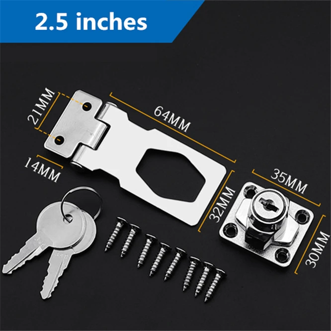 Zinc alloy Plating Self Locking Security Hasp Staple with not universal 2 Keys Lock Shed Cupboard Padlock Door locks