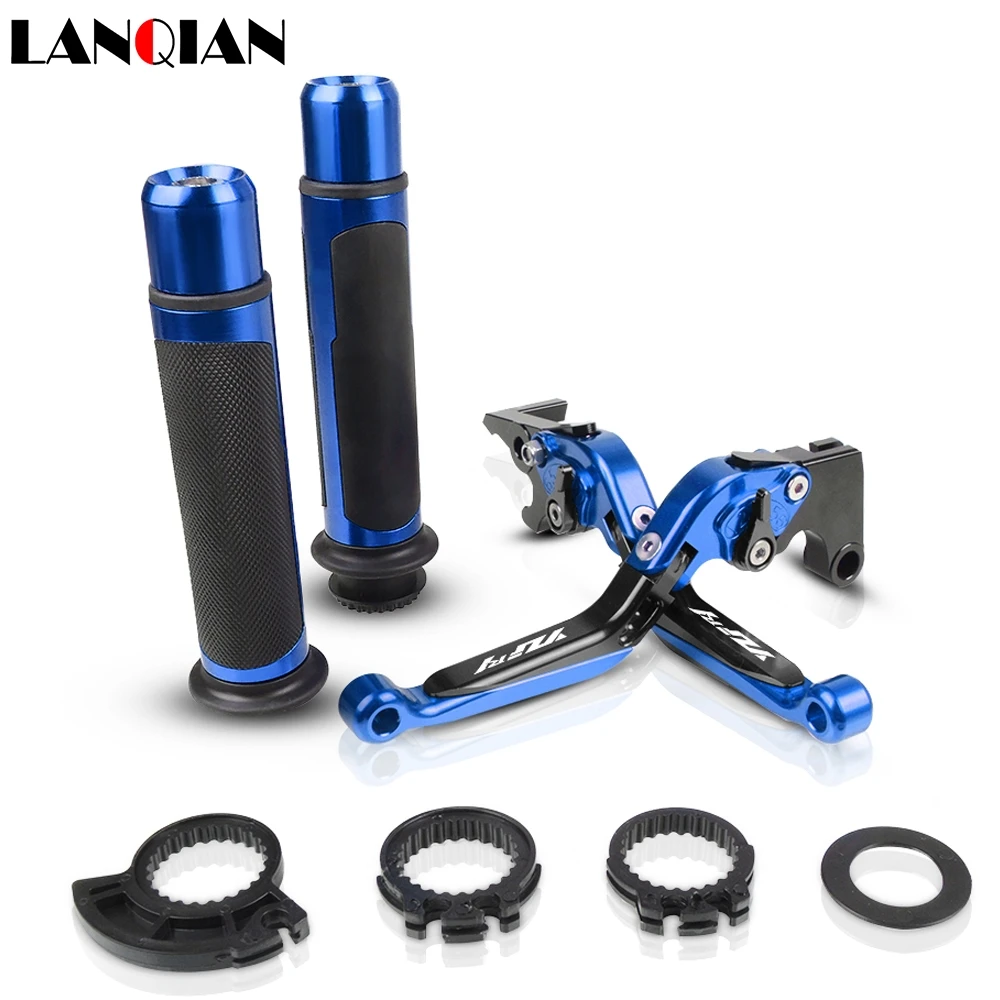 

Motorcycle Accessories CNC Adjustable Brake Clutch Levers And Handle Grips With LOGO For YAMAHA YZFR1 1999 2000 2001
